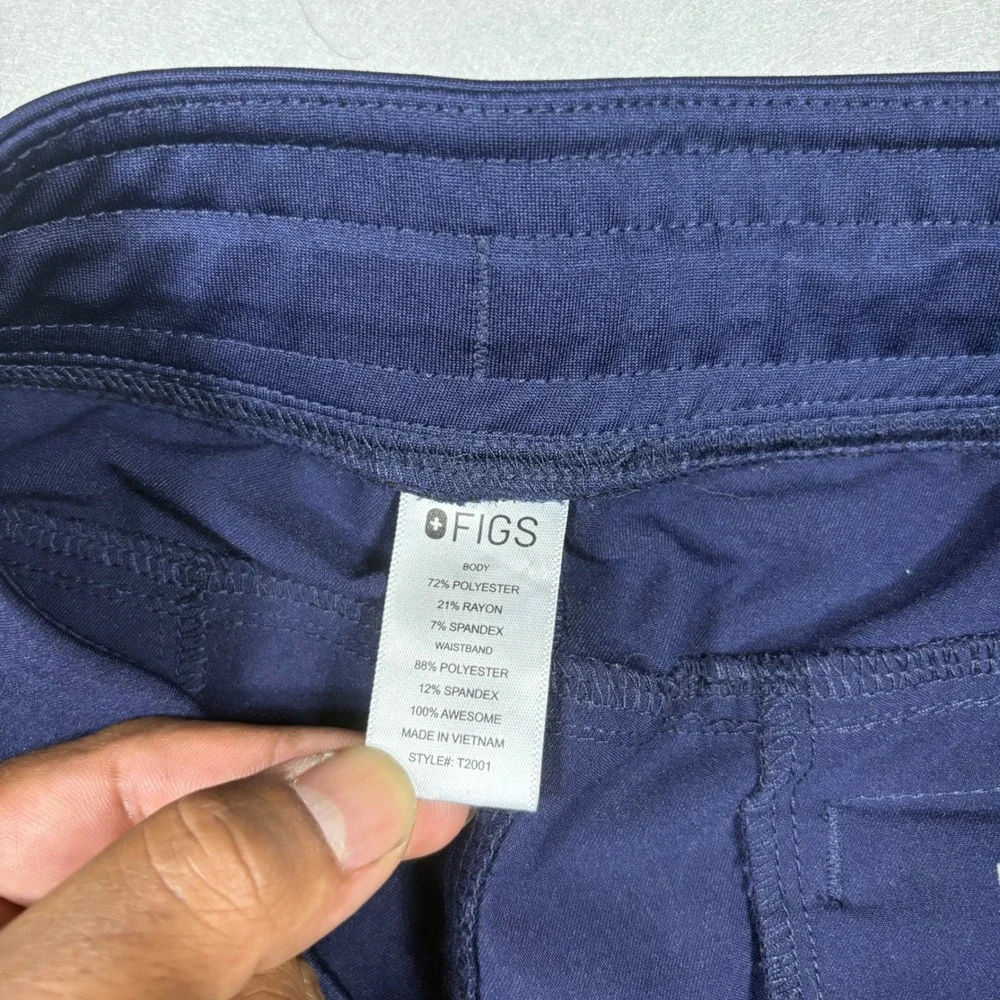 FIGS Technical Collection Men XL Navy Blue Cargo Scrub Pants T2001 Drawstring